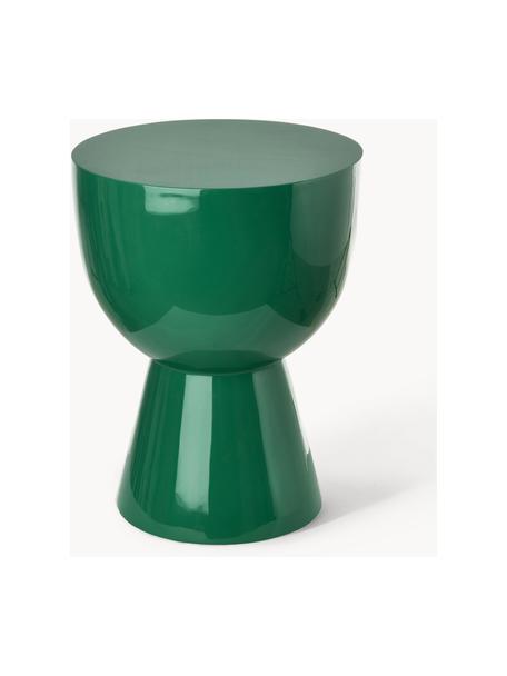 Tavolino rotondo Tam Tam, Plastica laccata, Verde scuro, Ø 36 x Alt. 46 cm