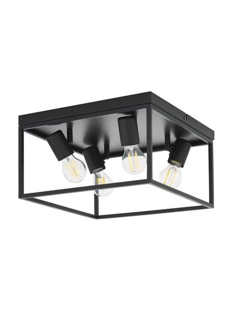 Plafondlamp Silentina in industrieel design, Zwart, 36 x 21 cm