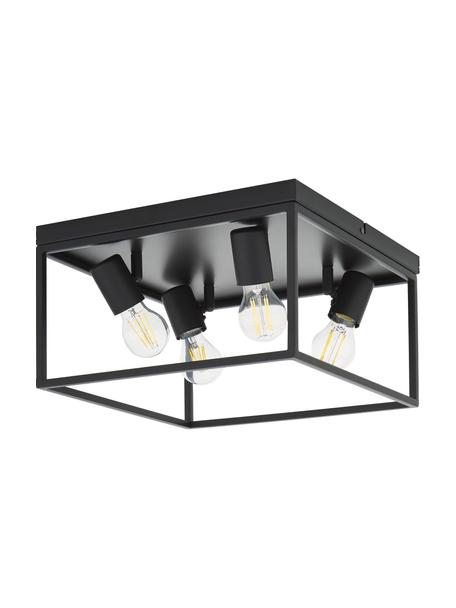 Plafondlamp Silentina in industrieel design, Zwart, B 36 x H 21 cm