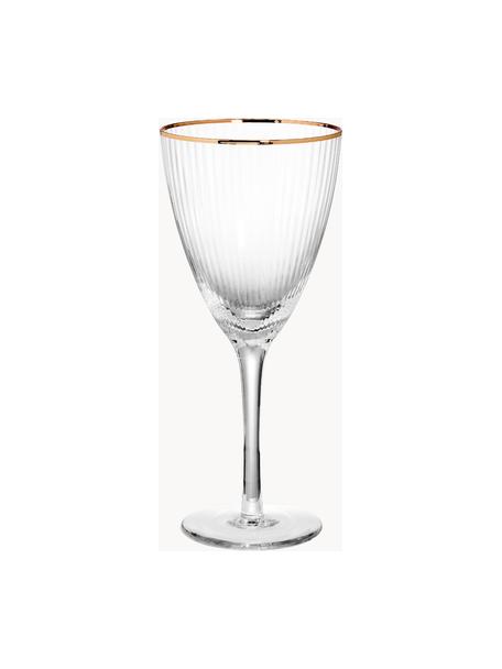 Bicchieri da vino Golden Twenties 4 pz, Vetro, Trasparente, dorato, Ø 9 x Alt. 22 cm, 280 ml