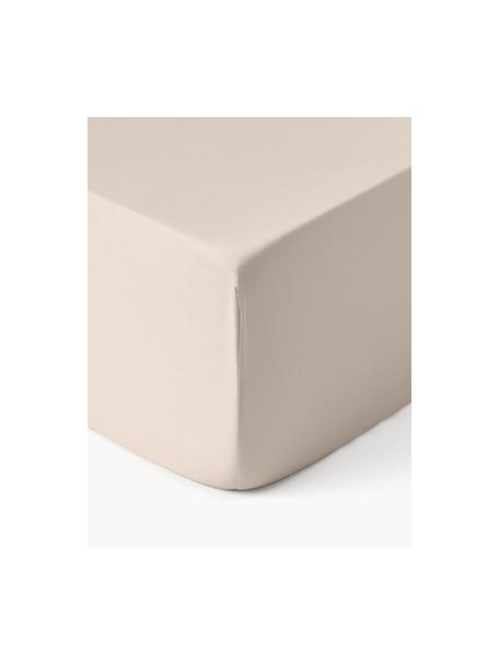 Sábana bajera de satén Comfort, Beige claro, Cama 150/160 cm (160 x 200 x 35 cm)