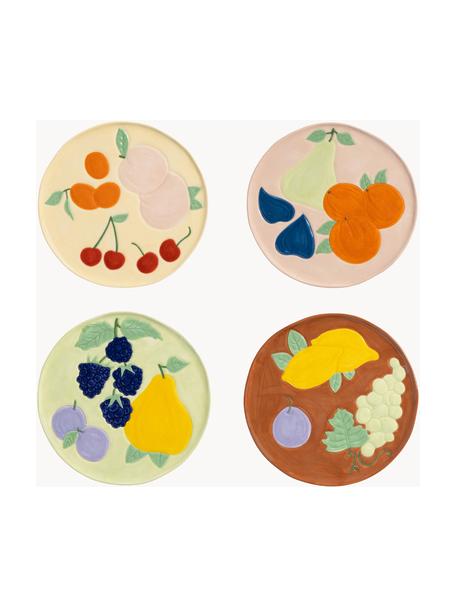 Frühstücksteller Fruitful aus Dolomit, 4er-Set, Dolomit, glasiert, Bunt, Ø 16 cm