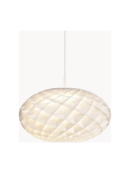 Lampada a sospensione ovale a LED Patera, Paralume: pellicola in PVC, Baldacchino: alluminio cromato, acrili, Con lampadina, 3.000 K, Ø 50 x Alt. 36 cm