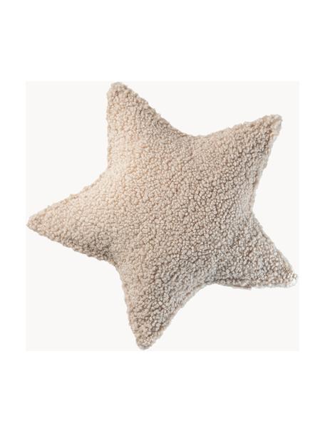 Cojín peluche de borreguillo Star, Tapizado: borreguillo (100% poliést, Beige claro, An 40 x L 37 cm