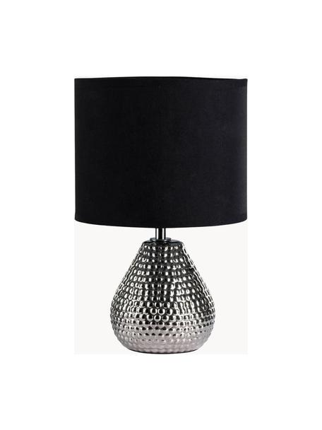 Petite lampe à  poser en céramique Sip of Silver, Argenté, noir, Ø 18 x haut. 29 cm