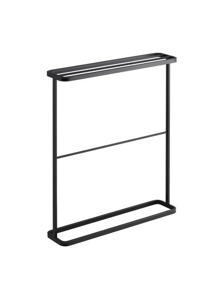 Porte-serviettes Tower, Métal, revêtement par poudre, Noir, larg. 65 x haut. 75 cm