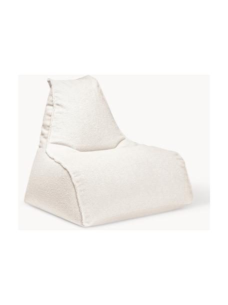 Bouclé-Sitzsack Woolly, Bezug: Bouclé (100 % Polyester) , Bouclé Off White, B 70 x T 80 cm
