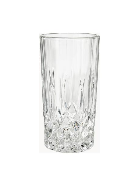 Sklenice na long drink s reliéfním vzorem George , 4 ks, Sklo, Transparentní, Ø 8 cm, V 15 cm, 380 ml