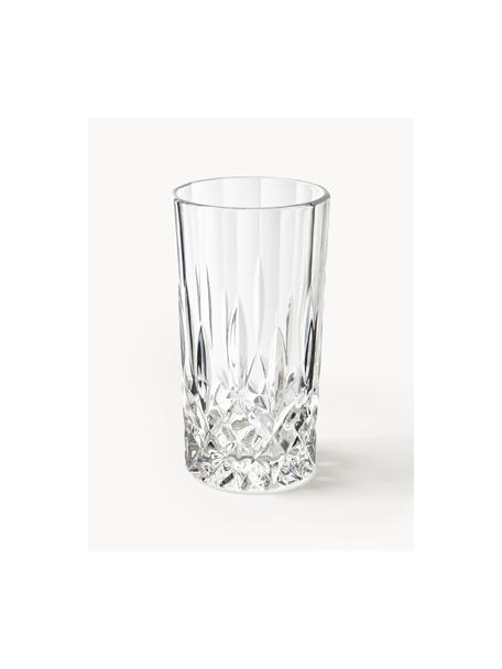 Vasos altos con relieve de cristal George, 4 uds., Transparente, Ø 8 x Al 15 cm, 380 ml
