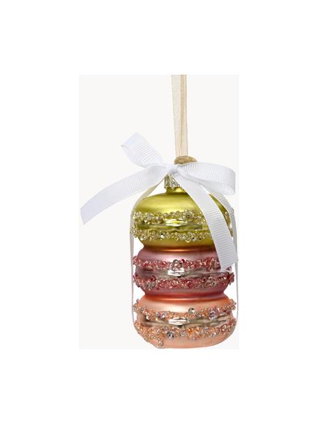 Kerstboomhanger Cake, Glas, Koperkleurig, roze, groen, Ø 5 x H 8 cm