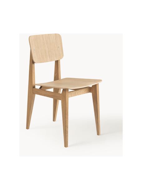 Drevená stolička z dubového dreva C-Chair, Dubové drevo, Dubové drevo, Š 41 x H 53 cm