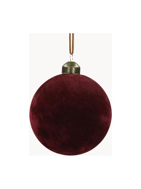 Bolas de Navidad de terciopelo Velvet, 6 uds., Rojo oscuro, Ø 8 cm