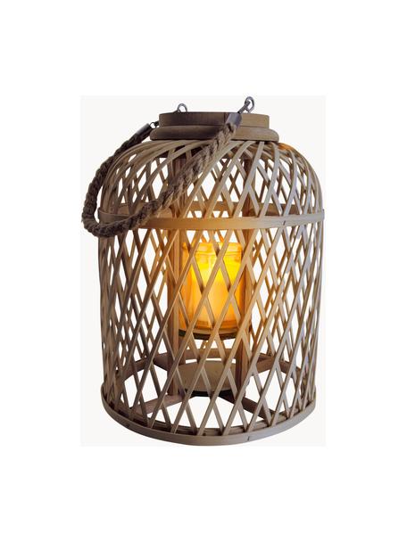 Solární LED svítidlo s bambusovým košem Korab, Světle béžová, Ø 23 cm, V 29 cm