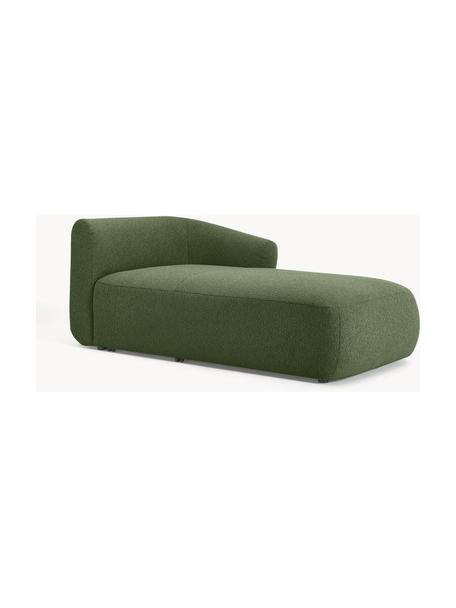 Module méridienne en tissu bouclé Sofia, Bouclé vert foncé, larg. 185 x prof. 92 cm, méridienne à droite