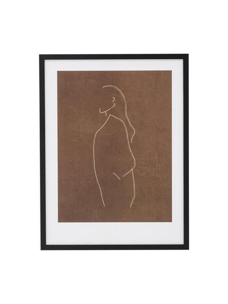 Ingelijste digitale print Espen, Lijst: hout, Zwart, bruin, wit, B 32 x H 42 cm