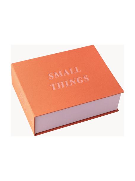 Aufbewahrungsbox Small Things, 80 % Graupappe, 18 % Polyester, 2 % Baumwolle, Orange, B 23 x T 18 cm