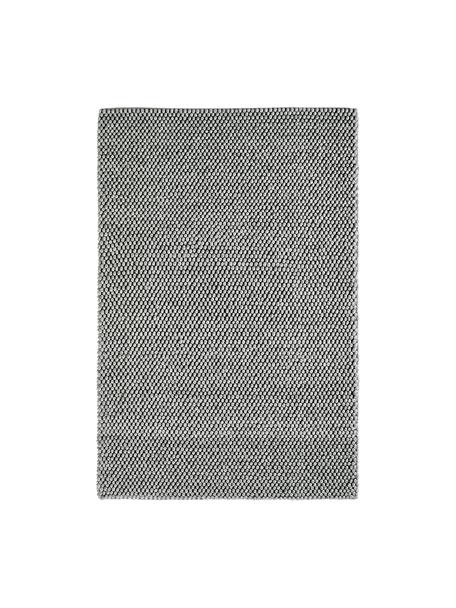 Alfombra artesanal de lana Lovisa, Parte superior: 60% lana, 40% viscosa, Reverso: 100% algodón Las alfombra, Gris plata, An 80 x L 150 cm (Tamaño XS)