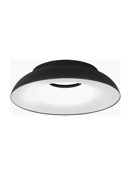 Grote LED plafondlamp Maggiolone, dimbaar, Gelakt aluminium, Zwart, Ø 60 x H 15 cm