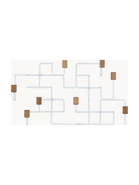 Perchero de pared Underground, Estructura: acero recubierto, Roble, blanco, An 59 x Al 33 cm