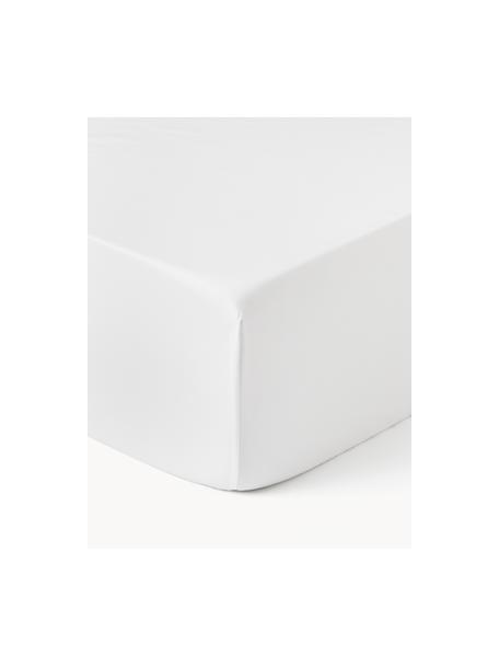 Topper-Spannbettlaken Premium, Baumwollsatin, Webart: Satin Fadendichte 400 TC,, Weiss, B 90 x L 200 cm, H 15 cm