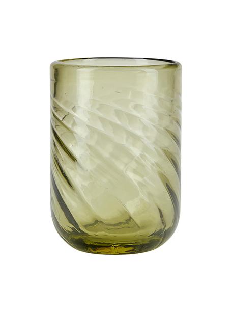 Bicchiere acqua verde Twist 6 pz, Vetro, Verde trasparente, Ø 8 x Alt. 11 cm, 300 ml