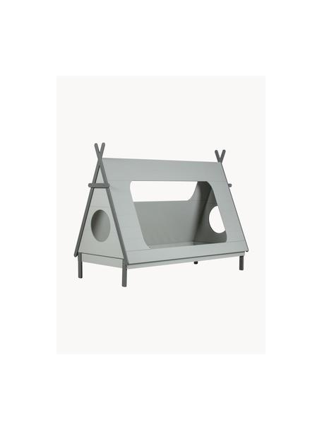 Cama infantil de madera de pino Tipi, Madera de pino, Madera de pino, gris claro pintado, An 90 x L 200 cm