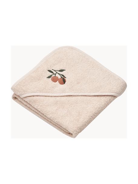 Babyhanddoek Batu van biokatoen, 100% biokatoen, GOTS-gecertificeerd, Crèmewit, perzikmotief, B 70 x L 70 cm