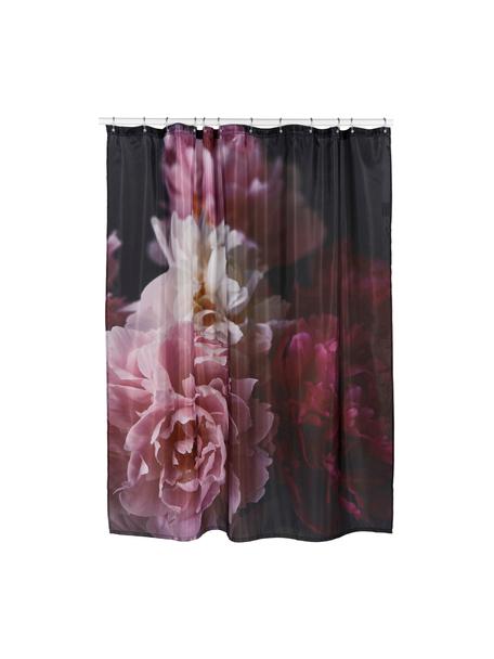 Douchegordijn Rosemarie met bloemenpatroon, 100% polyester
Waterafstotend, niet waterdicht, Roze, lila, zwart, B 180 x L 200 cm