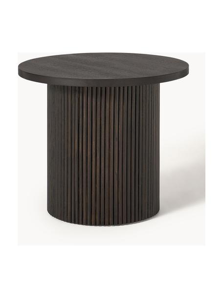 Okrągły stolik pomocniczy Nele, Blat: płyta pilśniowa średniej , Noga: lite drewno jesionowe z c, Drewno naturalne lakierowane na ciemno, Ø 60 x W 51 cm