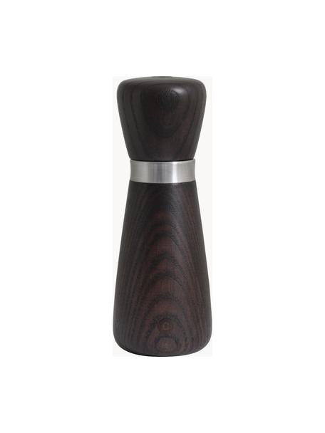 Gewürzmühle Kyoto aus Eschenholz, Korpus: Eschenholz, Mahlwerk: Keramik, Dunkles Holz, Silberfarben, Ø 6 x H 17 cm