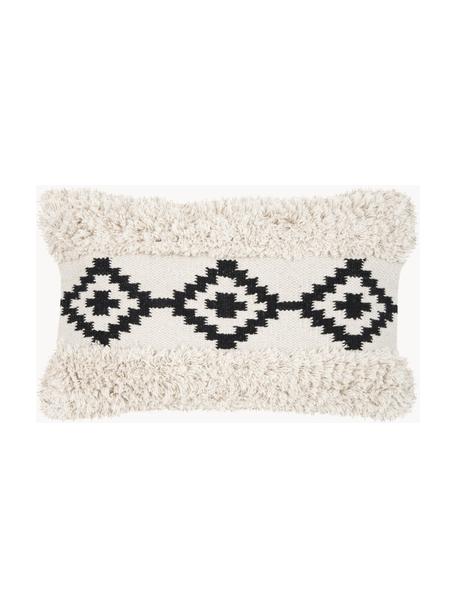 Povlak na polštář Taima, 100 % bavlna, Krémově bílá, černá, Š 30 cm, D 50 cm