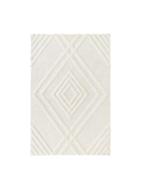 Načechraný koberec s vysokým vlasem a strukturovaným povrchem Magda, Krémově bílá, Š 200 cm, D 300 cm (velikost L)