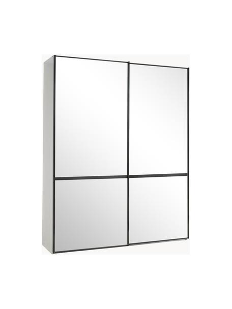 Schwebetürenschrank Montreal, 2-türig, Korpus: Holzwerkstoff, foliert, Leisten: Metall, beschichtet, Spiegelglas, B 200 x H 217 cm