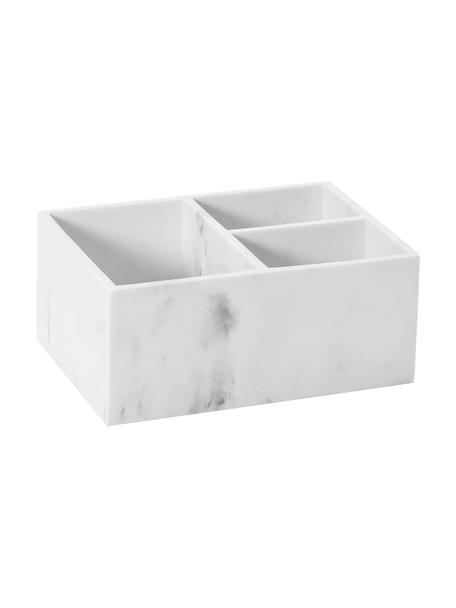 Organizér na kozmetiku so vzhľadom mramoru Karla, Polymérová živica, Biela, mramorová, Š 21 x V 9 cm
