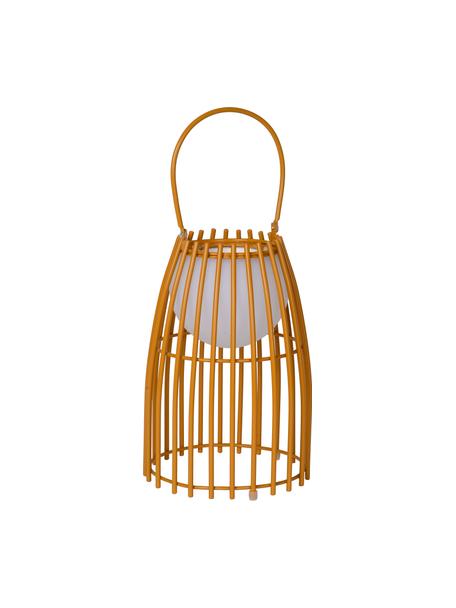 Mobile dimmbare LED-Außentischlampe Fjara, Lampenschirm: Kunststoff, Braun, Weiß, Ø 18 x H 25 cm