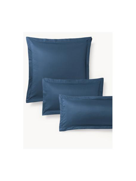 Taie d'oreiller en satin de coton Premium, Bleu foncé, larg. 65 x long. 65 cm