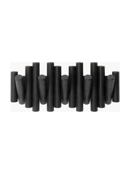 Wieszak ścienny z drewna sosnowego Picket, Drewno sosnowe, Czarny, S 38 x W 17 cm