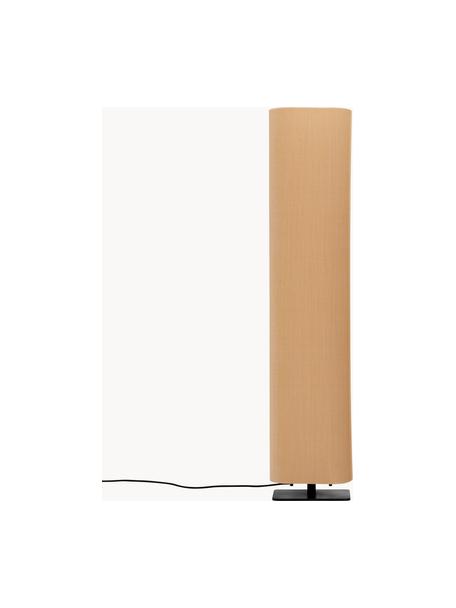 Lámpara de pie Soho, Pantalla: algodón, poliéster, Estructura: metal recubierto, Cable: plástico, Beige, negro, Al 120 cm