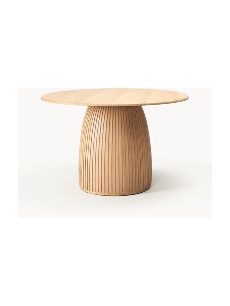 Okrúhly jedálenský stôl s drážkovanou štruktúrou Nelly, rôzne veľkosti, MDF-doska strednej hustoty s dubovou dyhou, s FSC certifikátom, Dubové drevo, Ø 115 cm