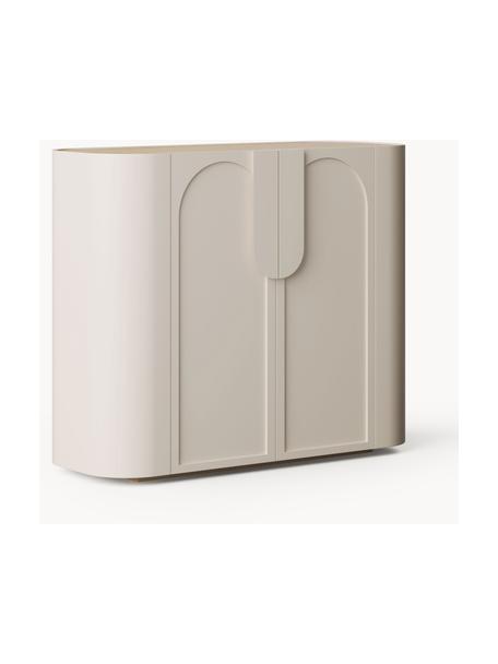 Highboard Aida, Frame: massief essenhout Dit pro, Lichtbeige, essenhout, B 120 x H 100 cm