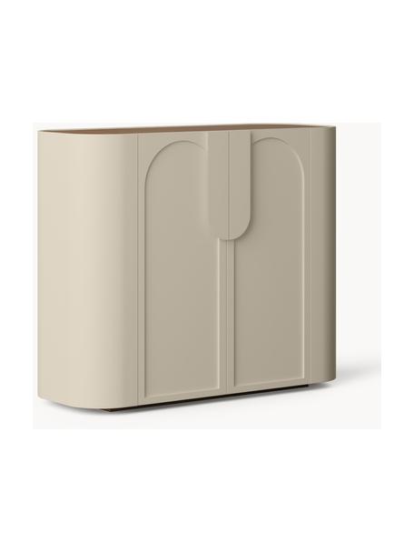 Highboard Jodie, Gestell: Massives Eschenholz Diese, Hellbeige, Eschenholz, B 120 x H 100 cm