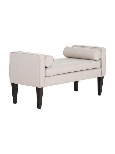 Banc bout de lit avec coussins Mia, Tissu beige, larg. 115 x haut. 61 cm