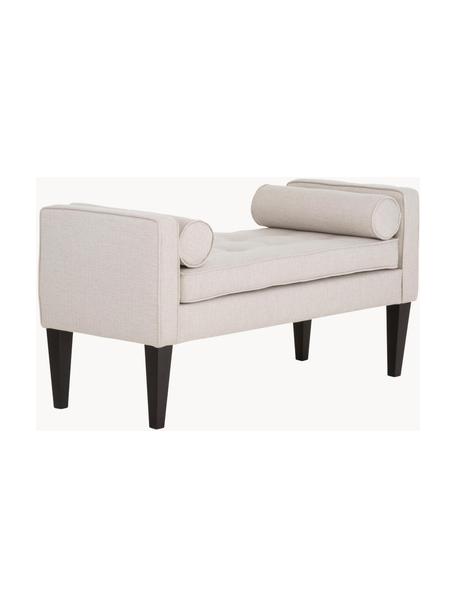 Bedbankje Mia met kussen, Bekleding: 67% polypropyleen, 33% po, Poten: gelakt berkenhout, Geweven stof beige, B 115 cm, H 61 cm