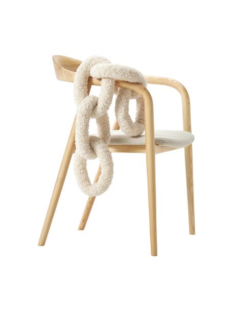 Teddy kussen Chain, 100% polyester  (teddyvacht), Crèmewit, B 60 x D 20 cm