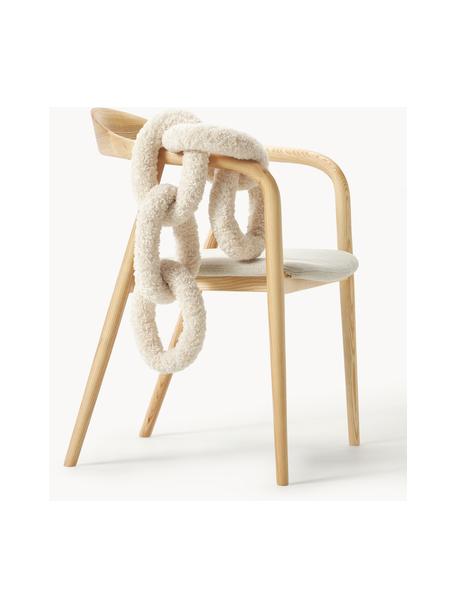Cuscino in teddy Chain, 100% poliestere (teddy), Beige chiaro, Larg. 60 x Prof. 20 cm