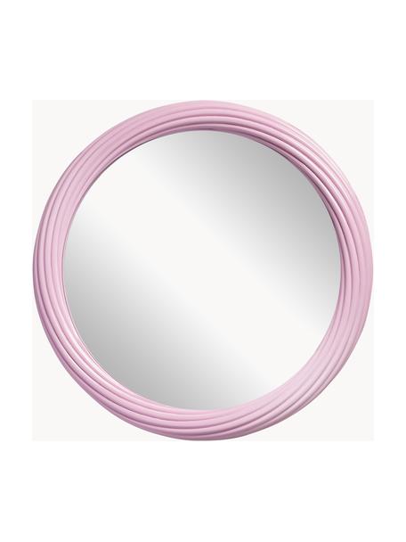 Specchio da parete rotondo Churros, Cornice: poliresina, Superficie dello specchio: lastra di vetro, Rosa, Ø 45 cm