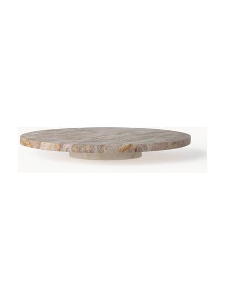 Marmeren draaibaar serveerplateau Nuni, Marmer, Beige, gemarmerd, Ø 36 x H 5 cm