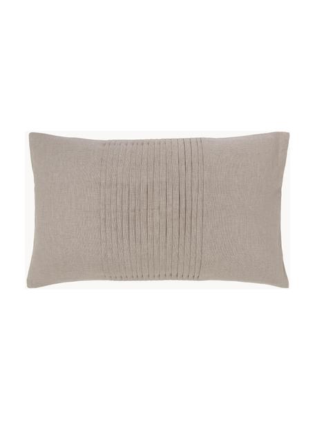 Leinen-Kissenhülle Dalia mit Strukturmuster, 51 % Leinen, 49 % Baumwolle, Taupe, B 30 x L 50 cm