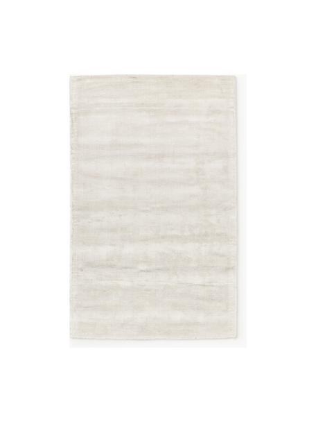 Alfombra artesanal de viscosa Jane, Parte superior: 100% viscosa, Reverso: 100% algodón, Blanco Off White, An 120 x L 180 cm (Tamaño S)