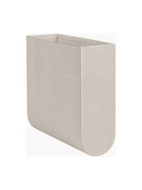 Handgemaakte opbergdoos Curved, Bekleding: 100% katoen, Frame: karton, Lichtbeige, B 12 x H 33 cm